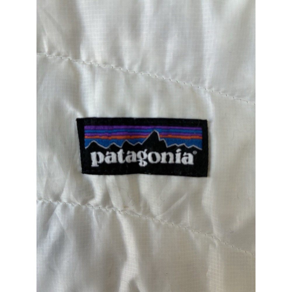 Patagonia White Zip Up Puffer Jacket Goose Down Womens Large - Picture 3 of 5